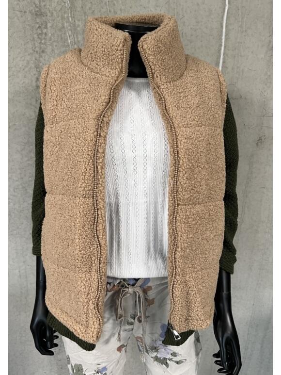 Vanting - Vanting 255167 beige plys vest